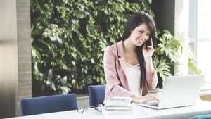 Photo of woman communicating on a project.